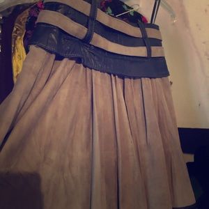 Shade and leather mud calf skirt